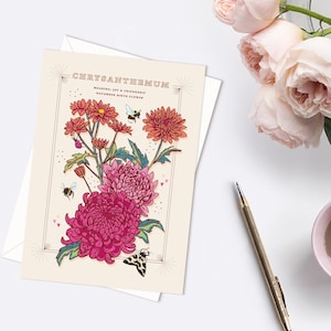 November Geburtsblume Karte, Chrysantheme Geburtstagskarte