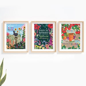Gardening Quotes Wall Art Prints Set of 3