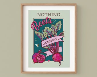 Beetroot Wall Art Print, Garden Humour Print