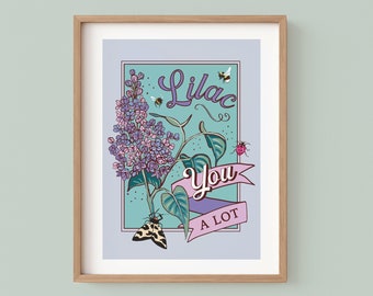 Lilac Wall Art Print, Garden Humour Print
