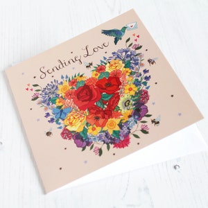 Liebe Regenbogen Blumen Karte, Jubiläumskarte, Valentinstag Karte, Muttertag Karte senden