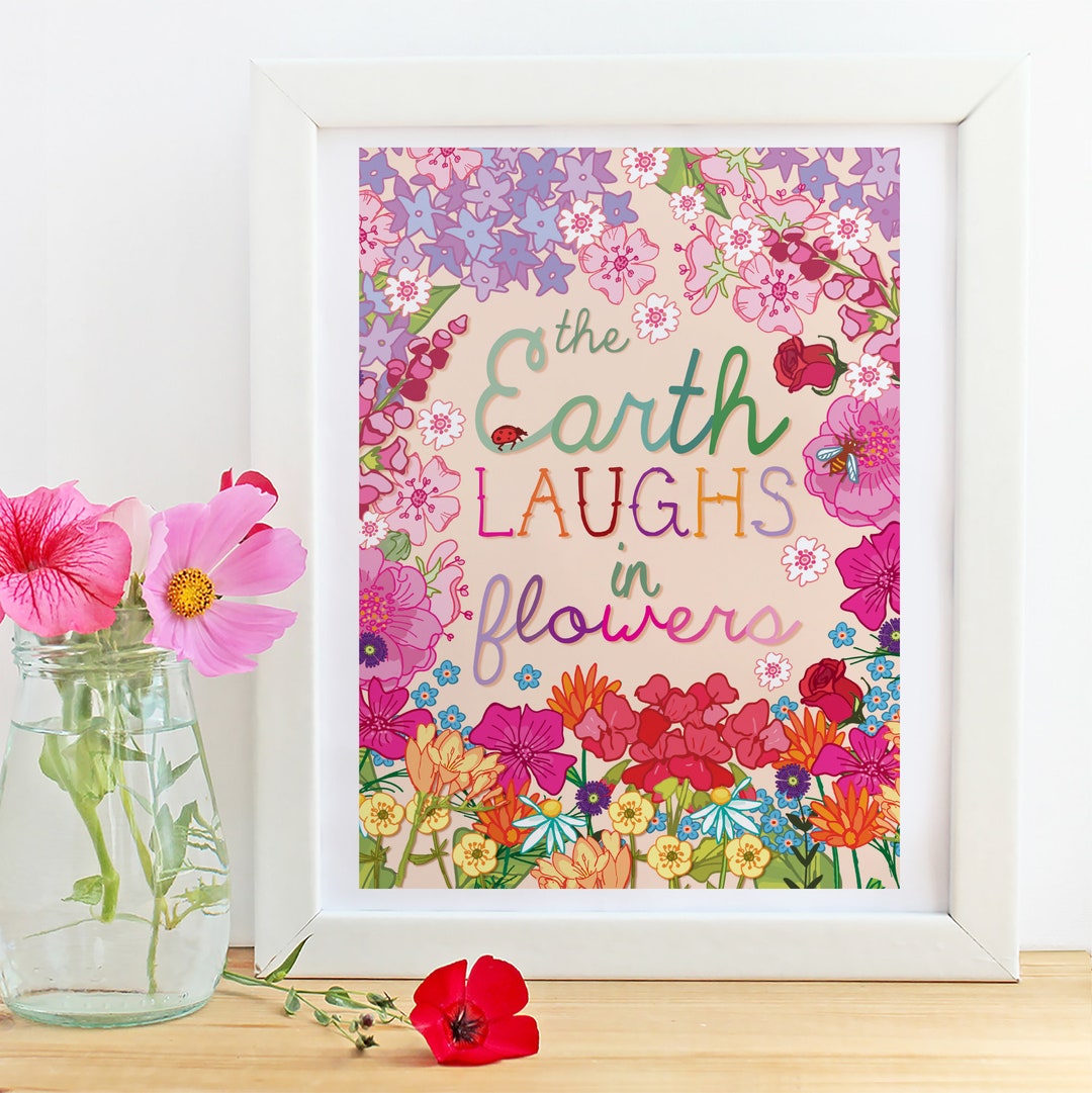 The Earth Laughs - Flowers in New Wall Unframed Etsy Print Zealand Art