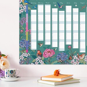 2026 Wall Planner: Flowers & Garden Birds - A2 Year View Calendar image 9