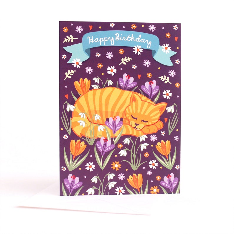 Birthday Card Card for Cat Lovers Happy Birthday Card | Etsy