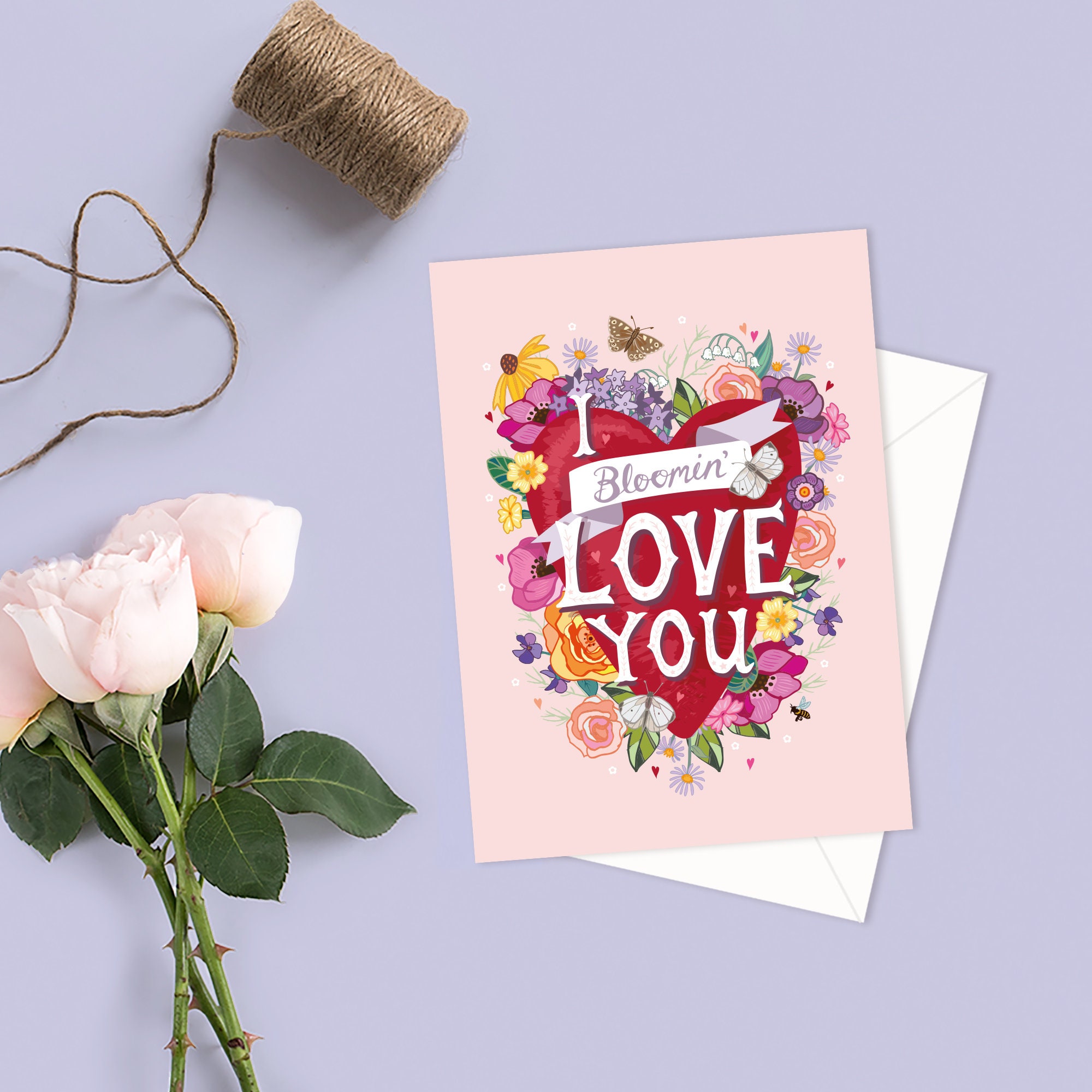 I Bloomin' Love You Card, Funny Valentines Day Card, Anniversary
