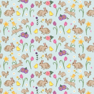 Spring Bunnies Gift Wrapping Paper, Easter Gift wrap image 2