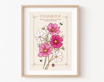 Cosmos Flower Print: October Birth Flower Art