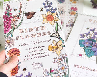 Perpetual Calendar, Birth Flowers Calendar, Anniversaries and Special Occasions Desk Calendar