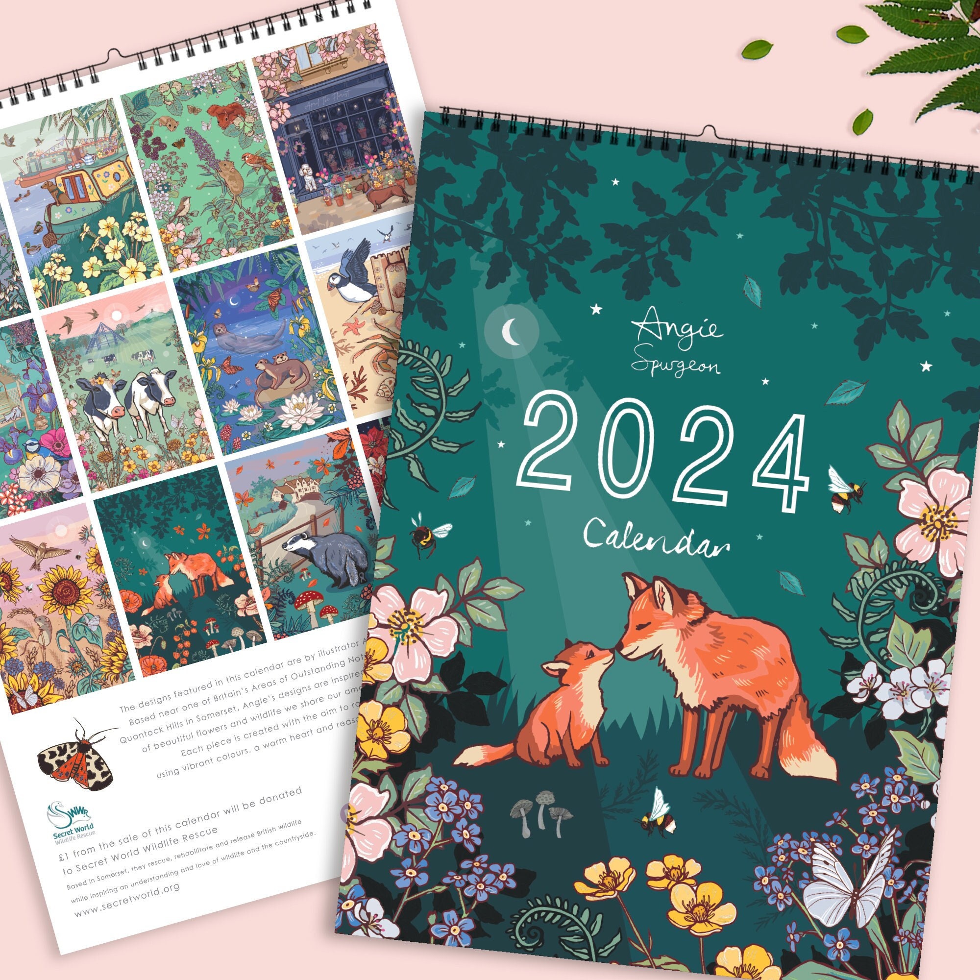 Calendrier mural 2024 d'art animalier et de la nature -  France