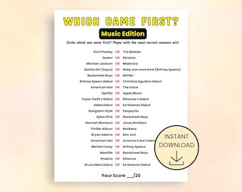 Which Came First Party Games, Music Trivia, Family Game Night, Ice Breaker, Teen Party, Party Games, Trivia Games, Tea Party Games