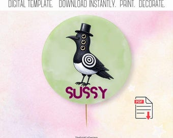 Sussy Kpop Demon Hunters Cupcake Toppers - Pastel Huntrix Theme - Printable Digital Download