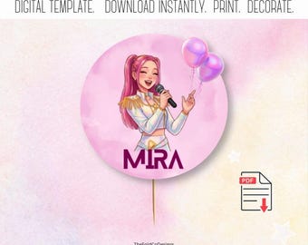 Mira Kpop Demon Hunters Cupcake Toppers - Pastel Huntrix Theme - Printable Digital Download