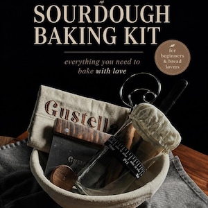 Sourdough Baking Kit for Beginners, Complete Set with Banneton Proofing Basket and Dough Tools
