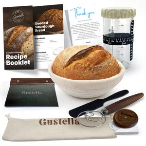 Kit de démarrage pour levain - Banneton, Lame, ustensiles de cuisson au fouet