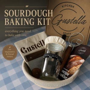 Kit de cuisson au levain pour débutants, panier de levée de banneton, boiterie de pain, fouet à pâte, grattoir, pot de démarrage