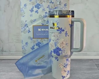 Stanley x LoveShackFancy Quencher 40oz – Everblooming Rosettes Tumbler | Limited Edition Floral FlowState Cup