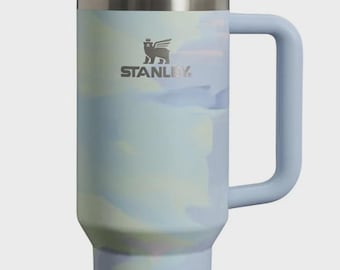 Stanley Quencher 40oz Tumbler Serene Brushstrokes, Insulated Stainless Steel Cup