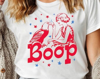 Boop Eagle Patriotic Shirt, Retro Vintage 4th of July Tee, Cute America Eagle Shirt, Independence Day Gift, Merica Eagle Tee