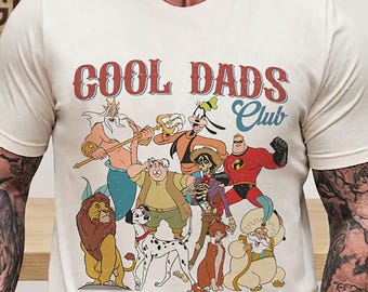 Cool Dads Club Shirt, Retro Father's Day Tee, Goofy Mufasa King Triton Apparel, Magic Kingdom Family Vacation Trip,