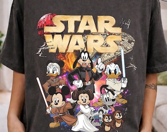 Disney Star Wars Shirt, Retro Mickey and Friends Tee, Family Vacation Outfit, Cartoon Graphic Tshirt