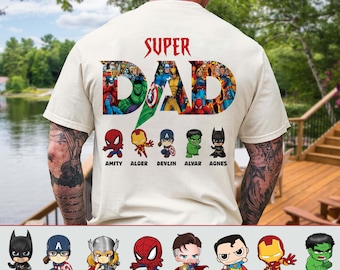 Anpassad Super Dad-tröja i PNG-format: Superhjältedesigner för fars dag