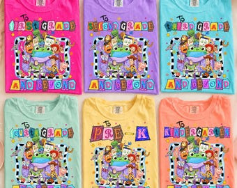 Back to School Toy Story Characters Shirt Bundle PNG, Pre-K Kindergarten 1st–6th Grade (Digital Download)