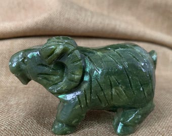 Hand Carved Green Jade Ram Figurine Natural Crystal Ram Sculpture Feng Shui Wealth Luck Decor Spiritual Altar Home Ornament Gift