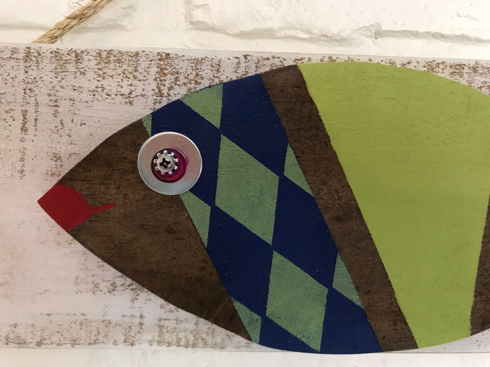 Decoración de pared de pescado Funky de madera | Etsy