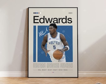 Umgebungs-Poster, Basketball Legende, Basketball Legende, Mid-Century Modern, Geschenk für Ihn, Home Gym Decor