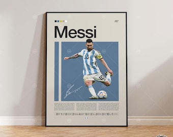 Lionel Messi Poster, Soccer Wall Art, Football Legend, Minimalist Poster, Iconic Decor, Birthday Gift, Kids Room Decor