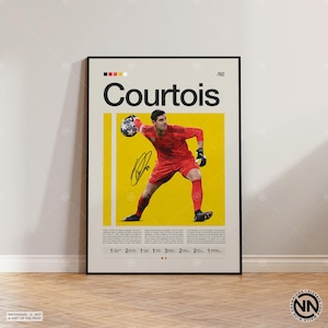 Thibaut Courtois Poster, Soccer Wall Art, Football Fan Gift, Modern Print, Soccer Legend, Gift for Fans, Home Gym Decor
