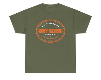 Dry Slick Company Logo T-Shirt | Vintage Oval Label, Black Tee