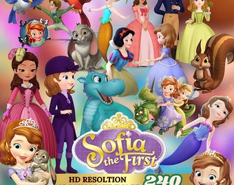 Disney Junior Sofia de eerste clipart-png-bundel | 240 Princess Sofia-personages en vrienden | Transparante digitale download in HD