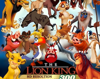 The Lion King PNG-clipartbundel | Simba Nala Mufasa Litteken Timon Pumbaa Rafiki | Lion King-verjaardag, shirts | Digitale download
