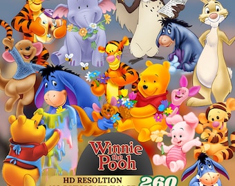 Winnie de Poeh png-clipartbundel | Pooh Teigetje Knorretje Iejoor Konijn |  verjaardagsuitnodigingen, digitale download,