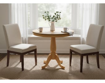 Bistro Table, Round Pedestal Dining Table for Kitchen Bar, Wood Cafe Table 32” or 30” Pub Height, Small Space Restaurant & Patio Furniture
