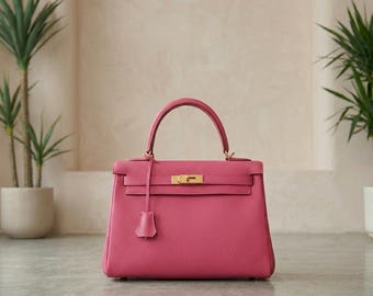 Hot Pink Weekender Travel Bag – Cotton Linen Overnight Tote with Shoe Compartment