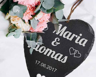 Schieferherz personalisiert | 23x27 cm