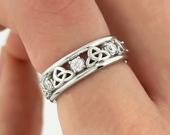 Celtic Ring Wedding Band Irish Ring Celtic Knot Wedding Band 6mm Viking Ring