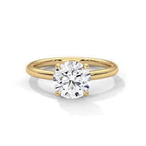 2 Carat Solitaire Round Lab Grown Diamond Ring Minimalist IGI Certified 4 Prongs Ring Round Cut Diamond Engagement Ring