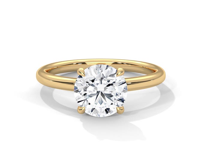 2 Carat Solitaire Round Lab Grown Diamond Ring Minimalist IGI Certified 4 Prongs Ring Round Cut Diamond Engagement Ring