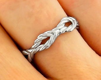 14k Gold Wedding Band Women's Wedding Band Twisted Rope Ring Braided Rope