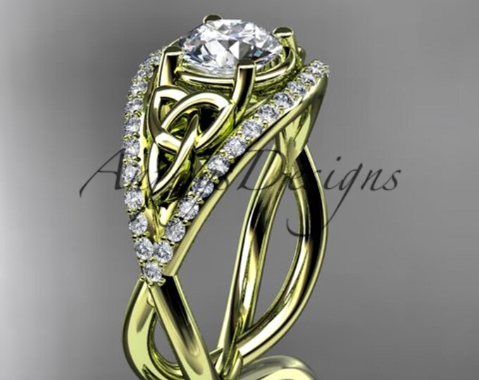 Celtic Love Knot Engagement Ring Unique Irish Diamond Wedding Ring