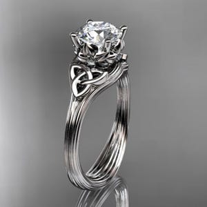 1 CT Lab Grown Diamond Celtic Engagement Ring Handmade Platinum Engagement Ring Diamond Ring