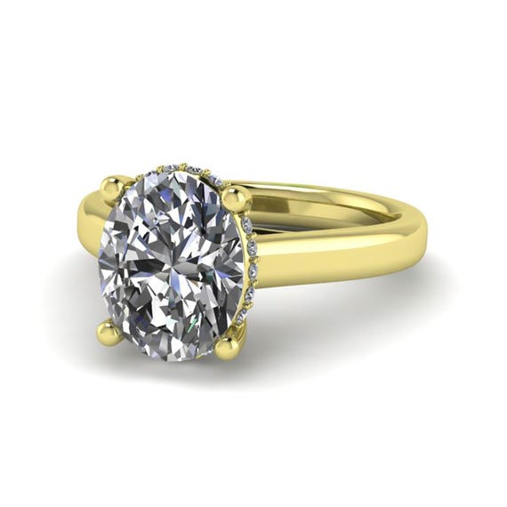 Buy Carat Oval Lab Grown Diamond Ring Halo Engagement Ring VS1 D