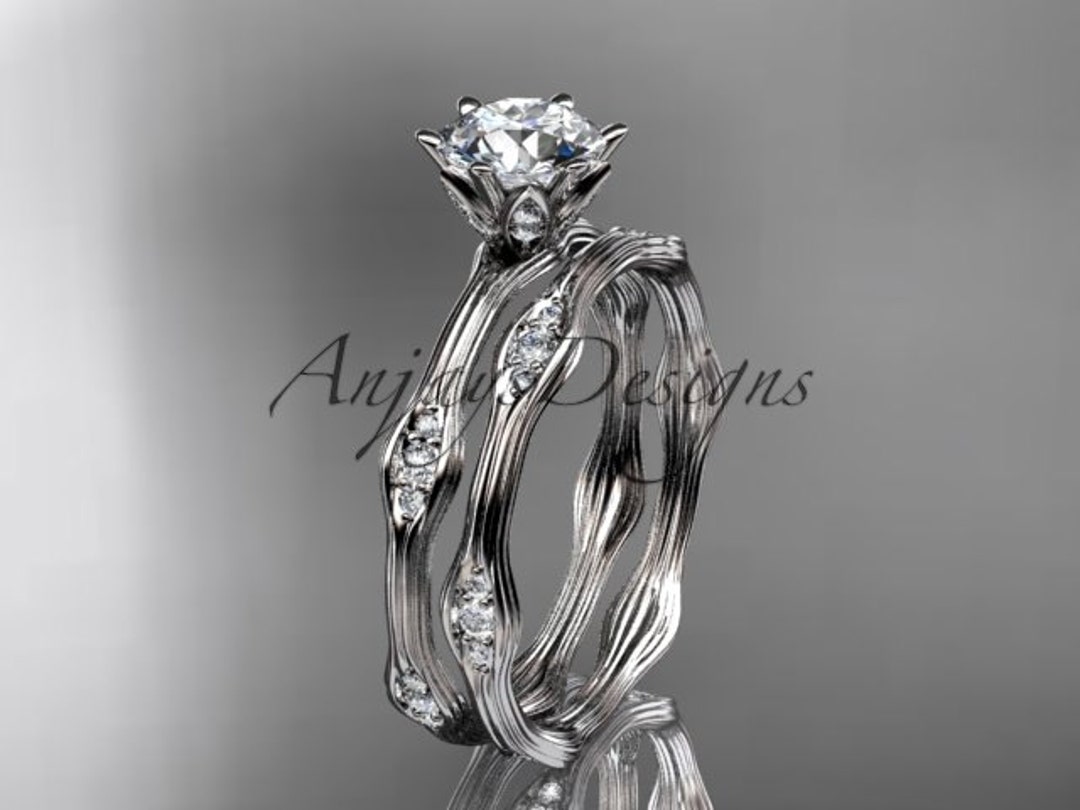 Unique Wedding Ring 14kt White Gold Diamond Wedding Ring Engagement ...