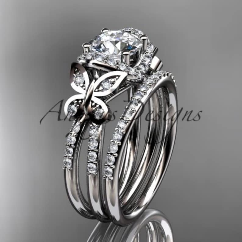 White gold diamond ring set for marriage