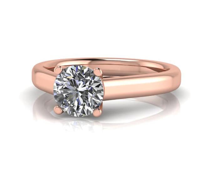 1 Carat IGI Certified Round Cut Lab Grown Diamond Ring Minimalist Solitaire 4 Prongs Thin Ring Round Cut Diamond Engagement Ring