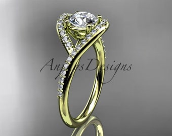 Diamond Alternative 14k Gold Engagement Ring Forever One Moissanite Proposal Ring For Her Anniversary Gift