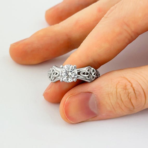 Celtic Engagement Ring Carat Round Brilliant Lab Grown Diamond